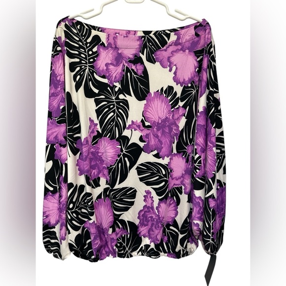 Coldesina floral doman sleeve elastic waist top NWT - Picture 1 of 6
